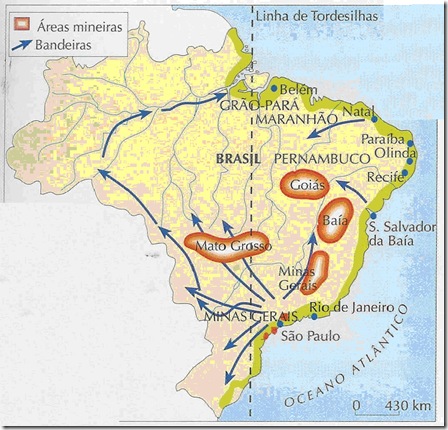 Bandeiras brasileiras e áreas mineiras