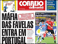 Capa do jornal português 'Correio da Manhã' de 19 de setembro de 2008